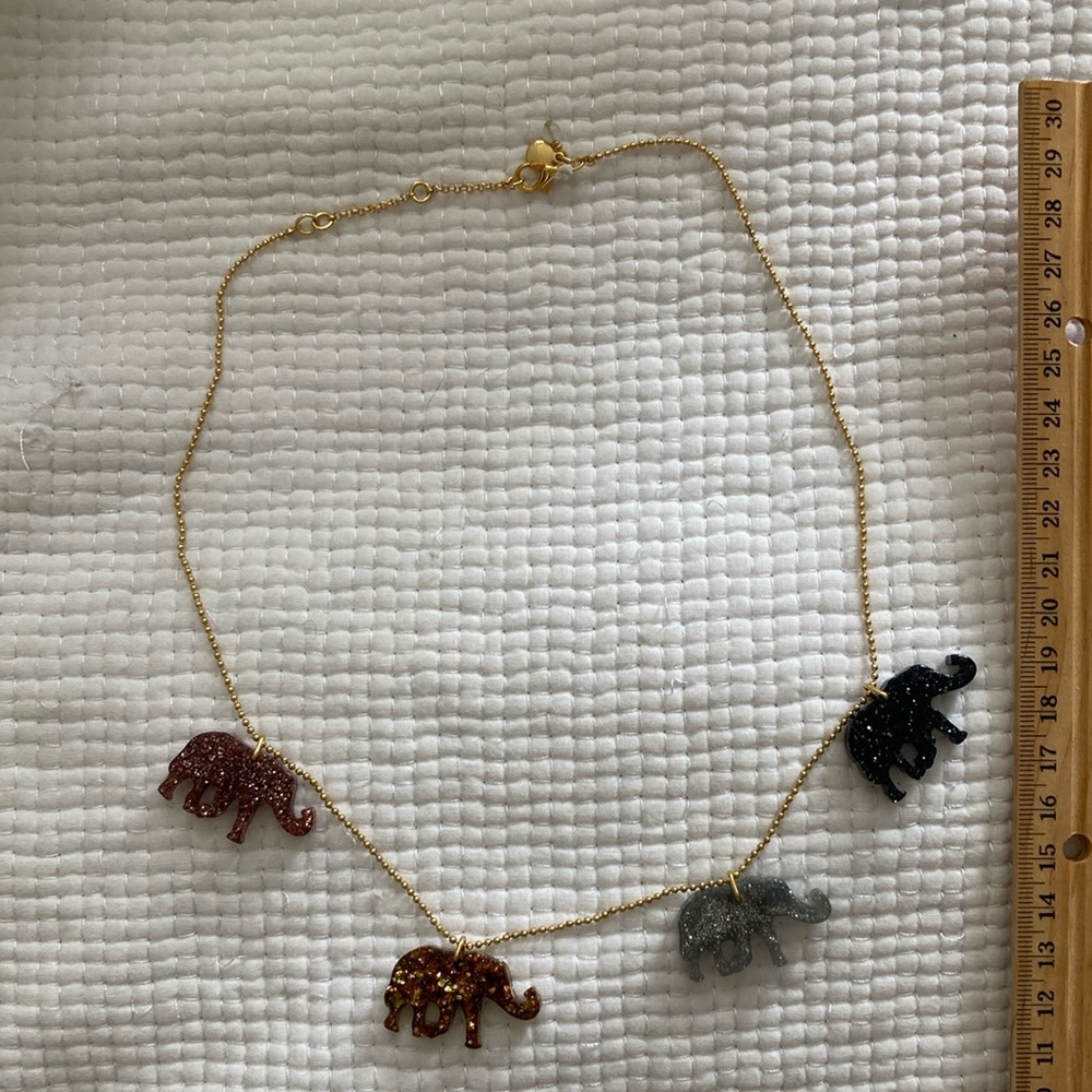 Crew Cuts 4 Elephants Necklace on ball chain